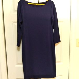 Navy blue plain dress 3/4 sleeves size 14